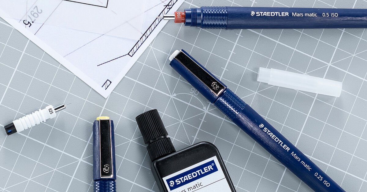 Staedtler Marsmatic 700 Rapidograph set / 7 Technical Pen Set