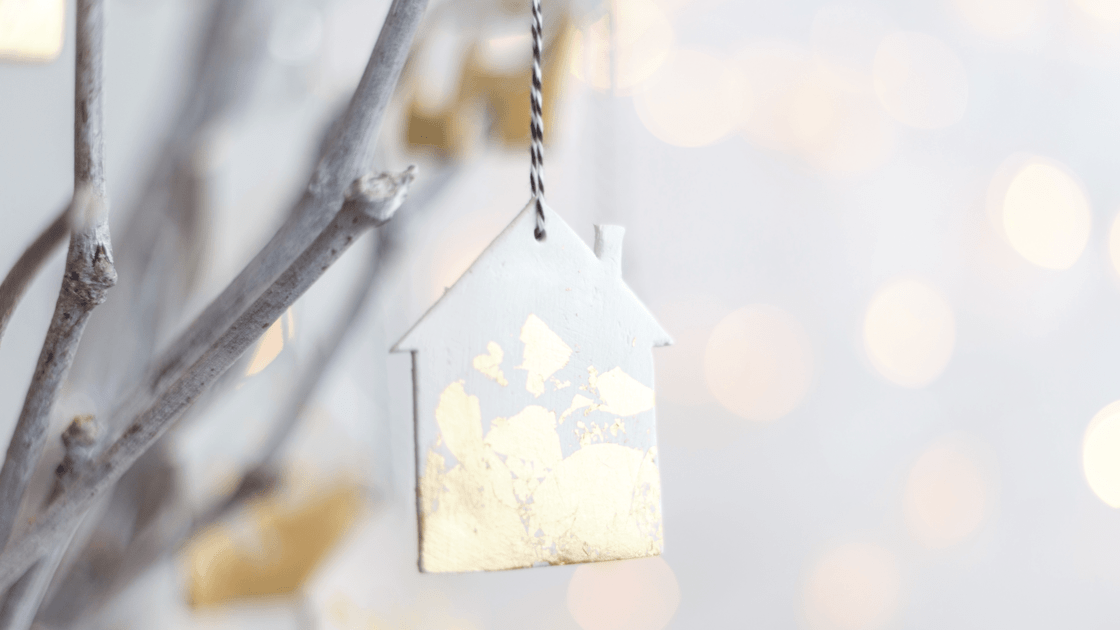 Winterwonderland  - glänzende Anhänger mit Goldeffekt