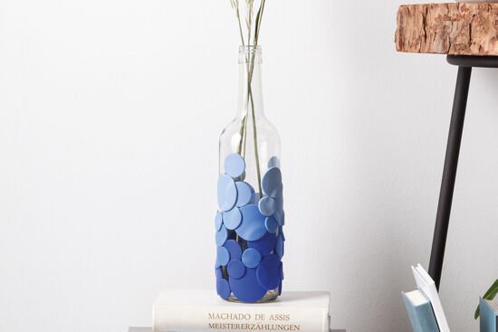 Upcycling vase in trend colour 2020 classic blue