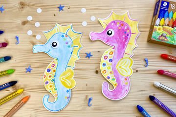 Imagem de cavalo-marinho para colorir para crianças