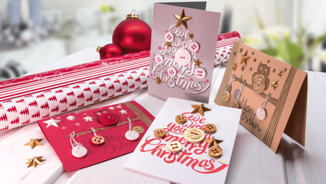 Christmas greetings with hand lettering