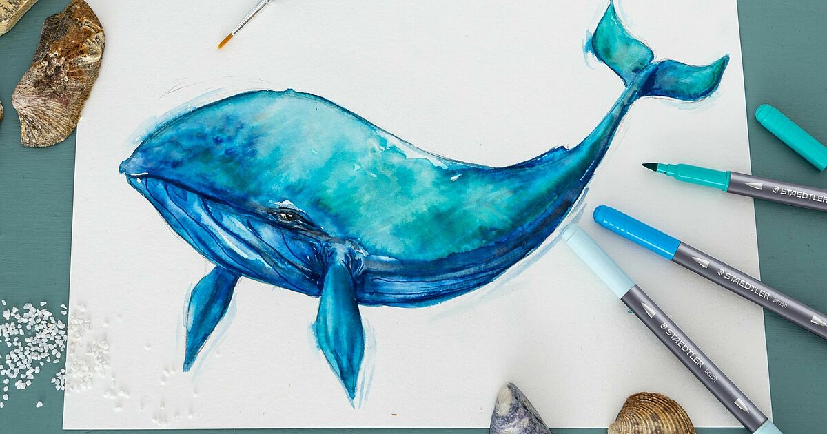 Watercolour brush pen whale | STAEDTLER