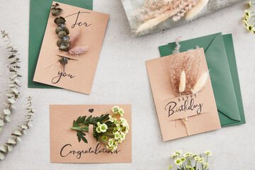 Lettering – pigment liner greeting cards