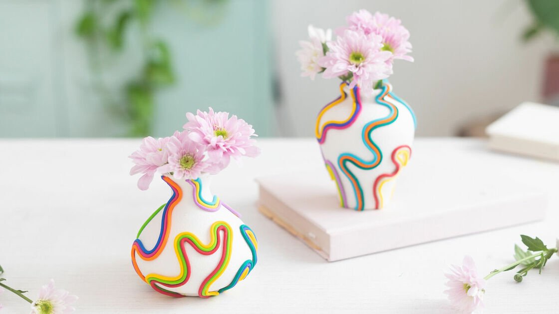 Farbenfrohe Upcycling Vase