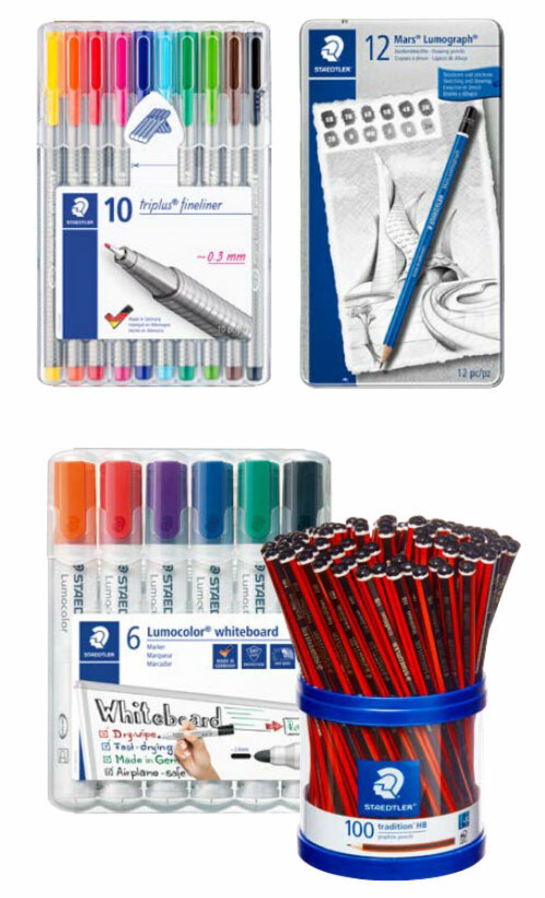 10-color Triplus Fineliner Pen Set @ Raw Materials Art Supplies