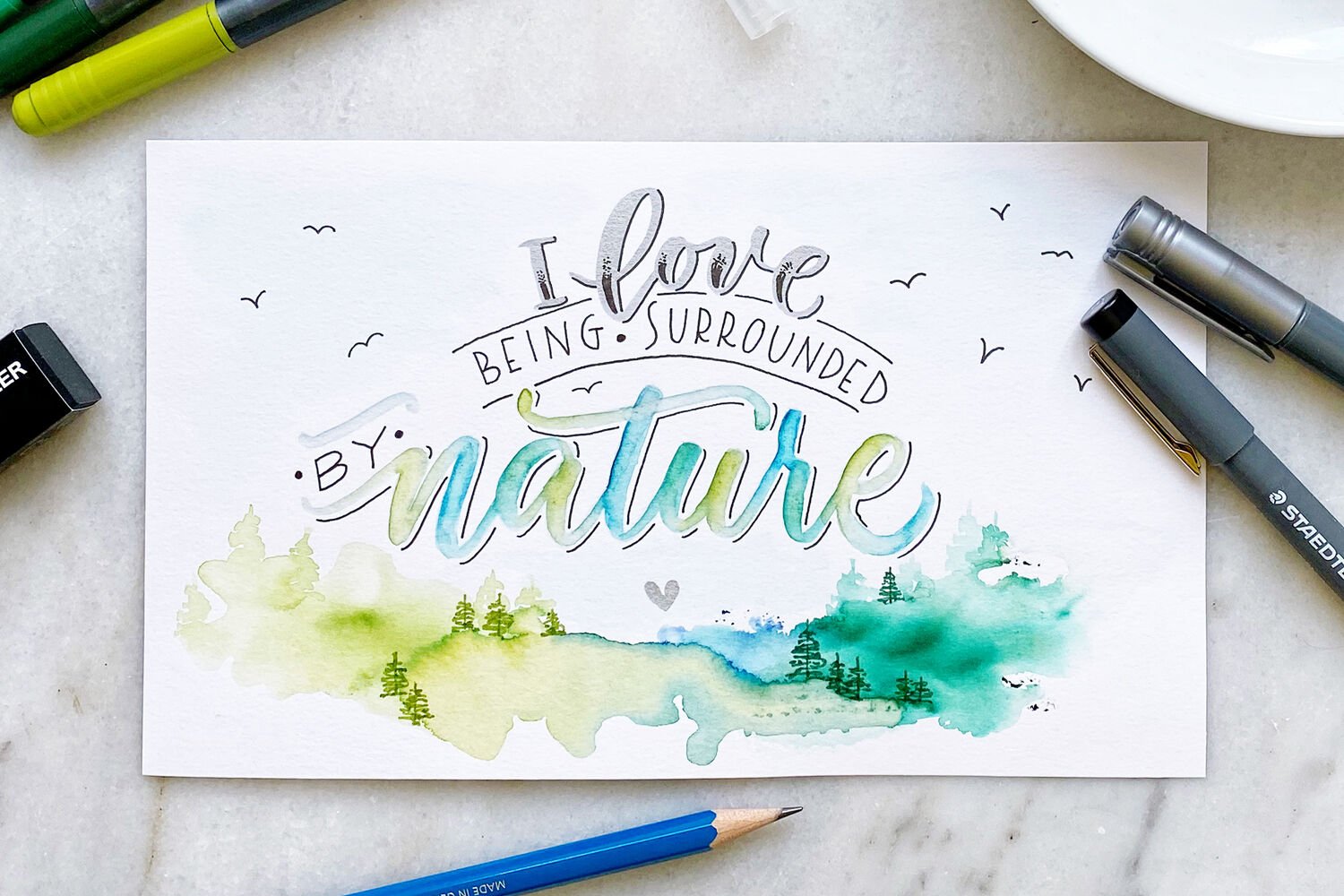 Wild nature lettering in stag beetle Royalty Free Vector