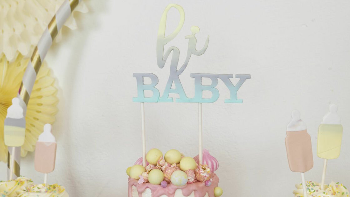 Baby Shower Party – Tortentopper und Cupcake Stecker