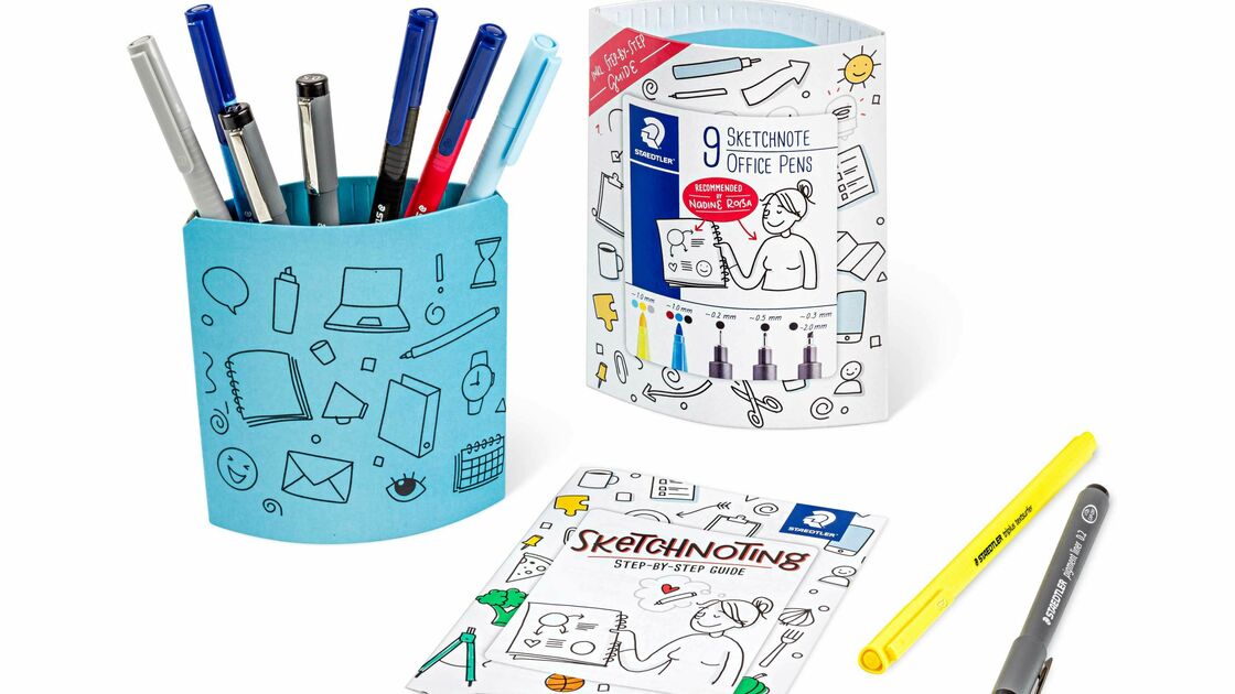 Notizen als kleine Kunstwerke: Sketchnoting Sets von STAEDTLER für Büro, Schule und Küche Notizen als kleine Kunstwerke: Sketchnoting Sets von STAEDTLER für Büro, Schule und Küche
