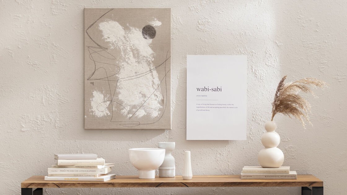 Imperfection – minimalistische DIY Leinwand im Wabi Sabi Style
