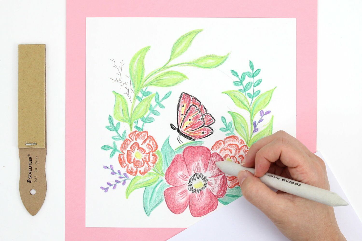 Flower Shading Card/ Color Pencil Flowers Drawing - YouTube
