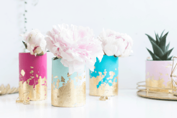Upcycling - FIMO vases with leaf metal