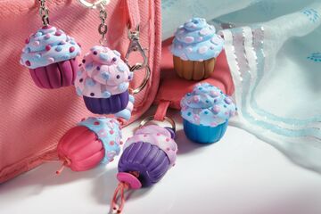 Llaveros con forma de cupcakes