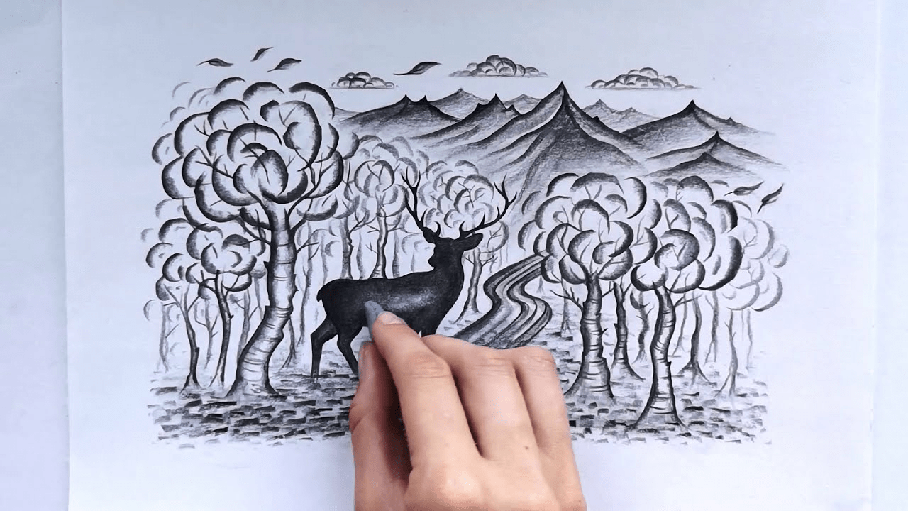 Lovely charcoal drawing - Deer | STAEDTLER