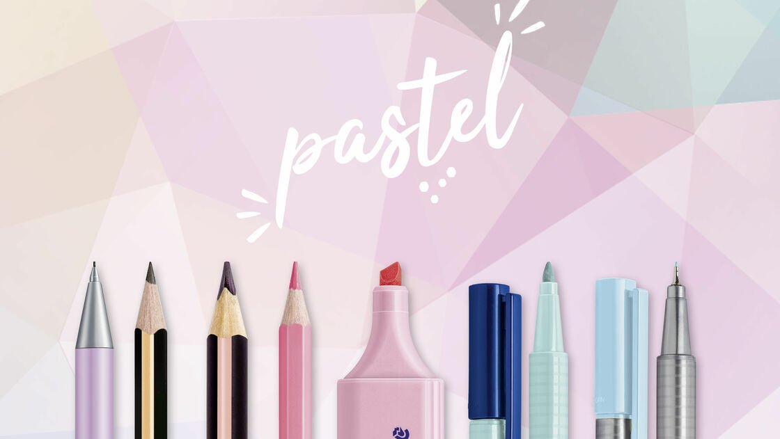 Pastel Line - potloden, markers & accessoires in pastelkleuren