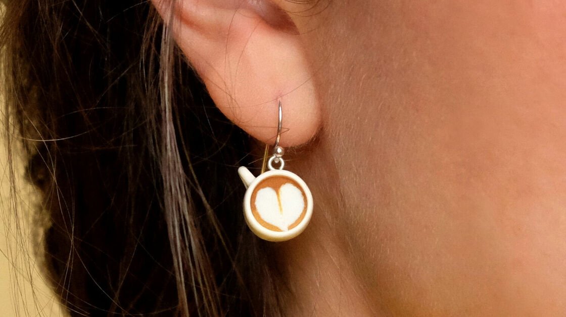 DIY FIMO Coffee cup earrings