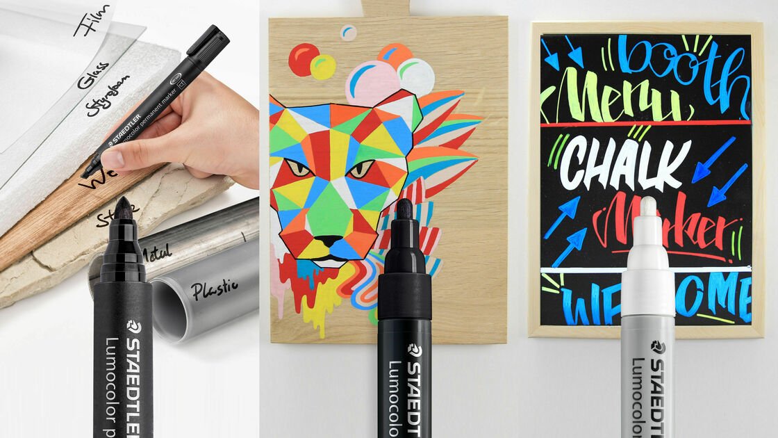 Lumocolor chalk, paint & permanent markers by STAEDTLER for hobbyists and professionals