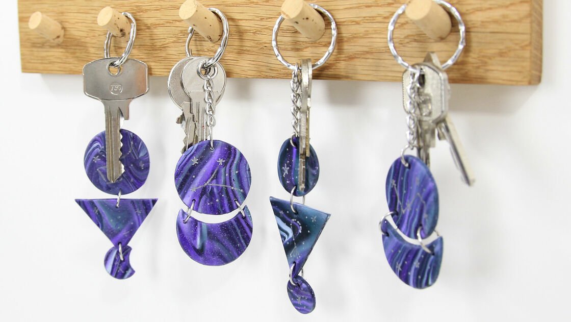 Zodiac sign key chains made of FIMO
