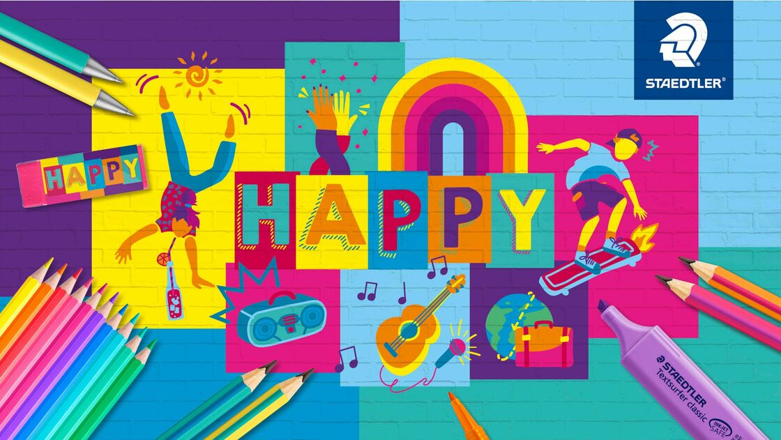 Gut gelaunt ans Werk: Die neue Trendlinie „Happy“ von STAEDTLER Gut gelaunt ans Werk: Die neue Trendlinie „Happy“ von STAEDTLER
