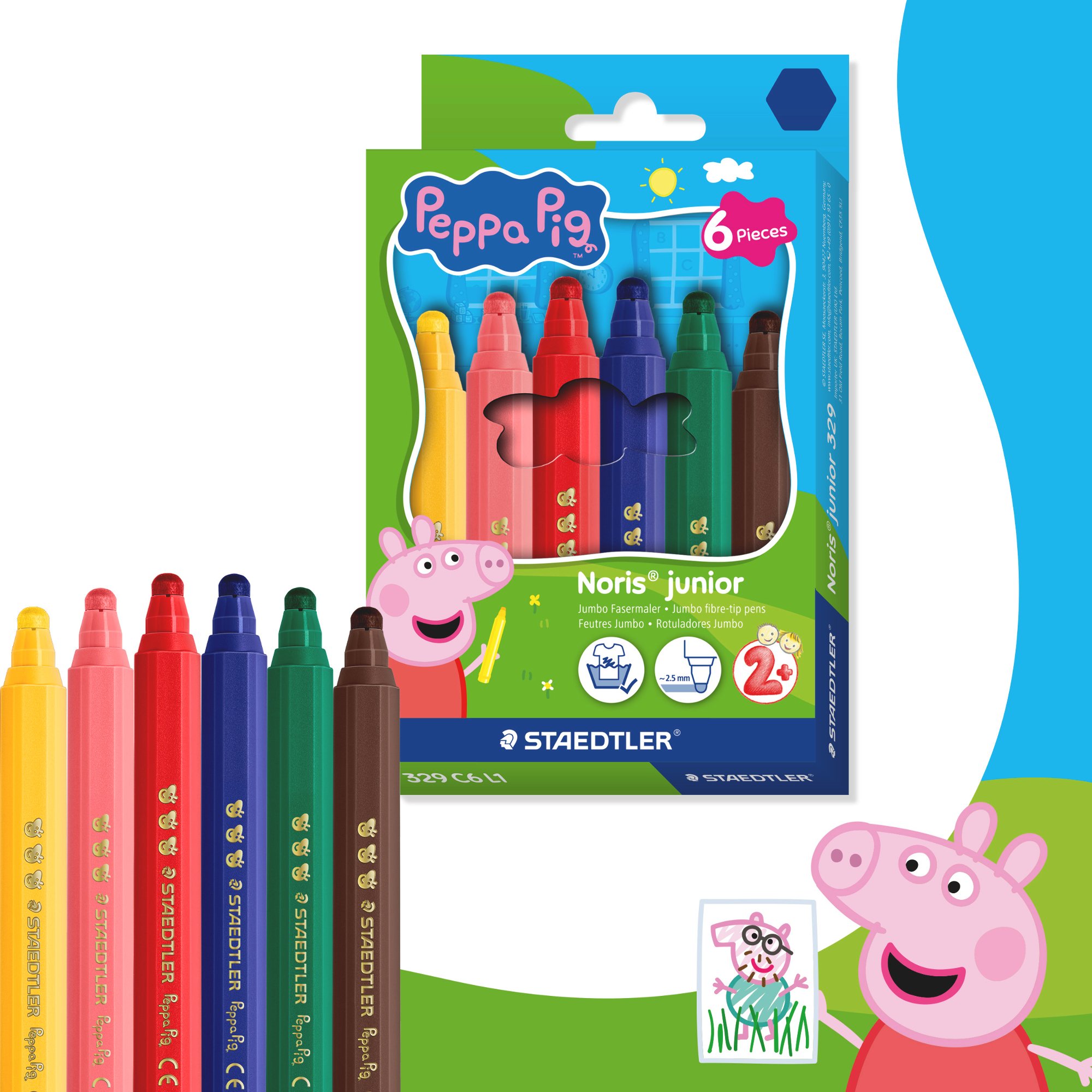 STAEDTLER Noris 61 SET42 Lot de 20 Crayons de Couleur avec Crayons HB, feutres à Pointe Fibre et règle