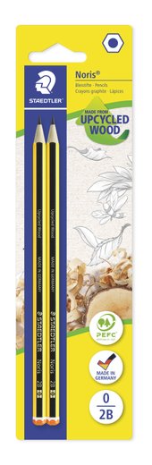 Blistercard containing 2 graphite pencils 2B
