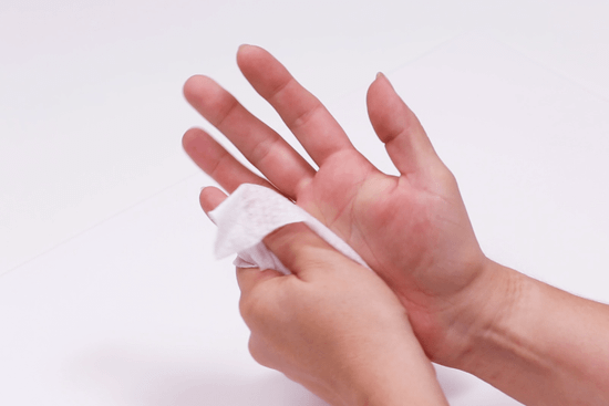Cleaning hands and worksurface before working with FIMO