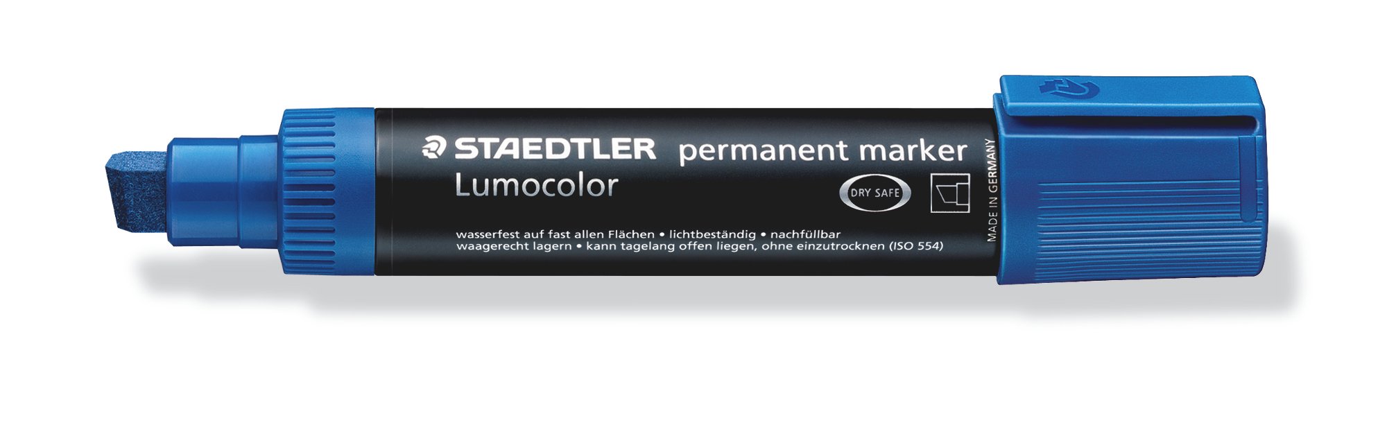 STAEDTLER Lumocolor Permanentmarker – Keilspitze 2-12 Mm, Blau, Geruchsarme Tinte
