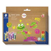 Box containing 6 finger paints Noris Junior neon