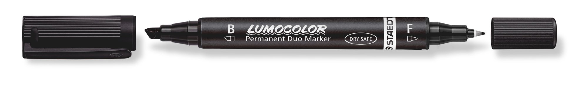 STAEDTLER Lumocolor Permanent Duo Marker – 5 Stück Schwarz, Mit Feiner Und Breiter Spitze, Wasserfest, Nachfüllbar