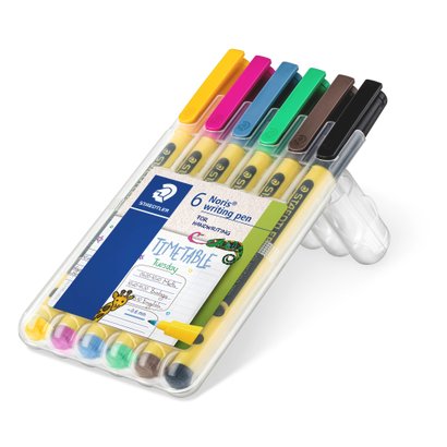 STAEDTLER Noris Fineliner – 97% Recycelt, Wasservermalbar, 6 Farben