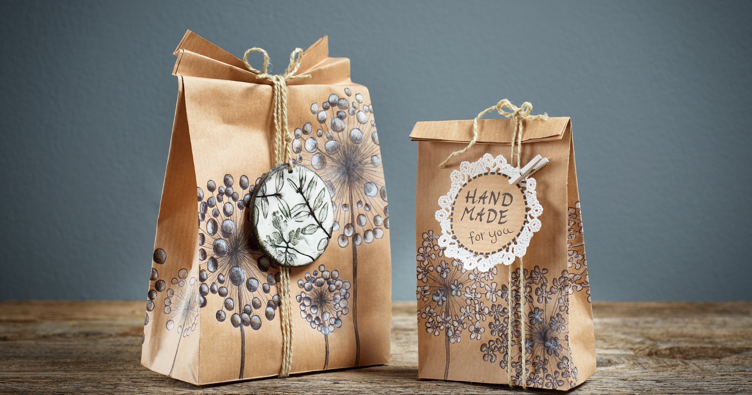Sacs En Papier Cadeau Design Aquarelle Verdure - Taille Et Quantité Au Choix, Lot