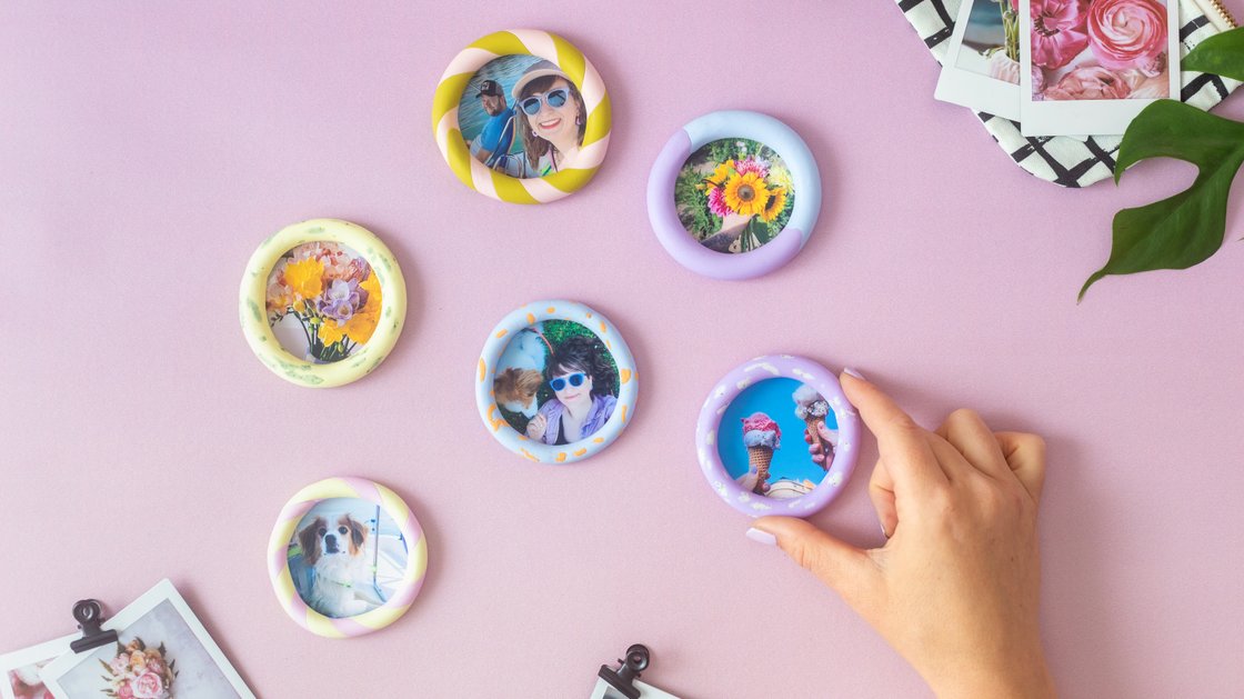Mini-Bilderrahmen mit Magnet aus FIMO