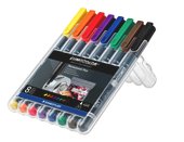 Boîte STAEDTLER contenant 8 Lumocolor permanent en couleurs assorties