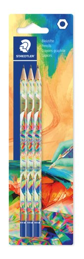 Blistercard containing 3 graphite pencils HB, edition 2, version 2