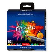 Cardboard box containing 10 pigment big brush pen in assorted colours, Basic Colours