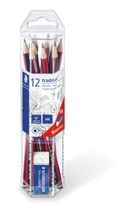 Set avec 12 crayons HB et 1 gomme