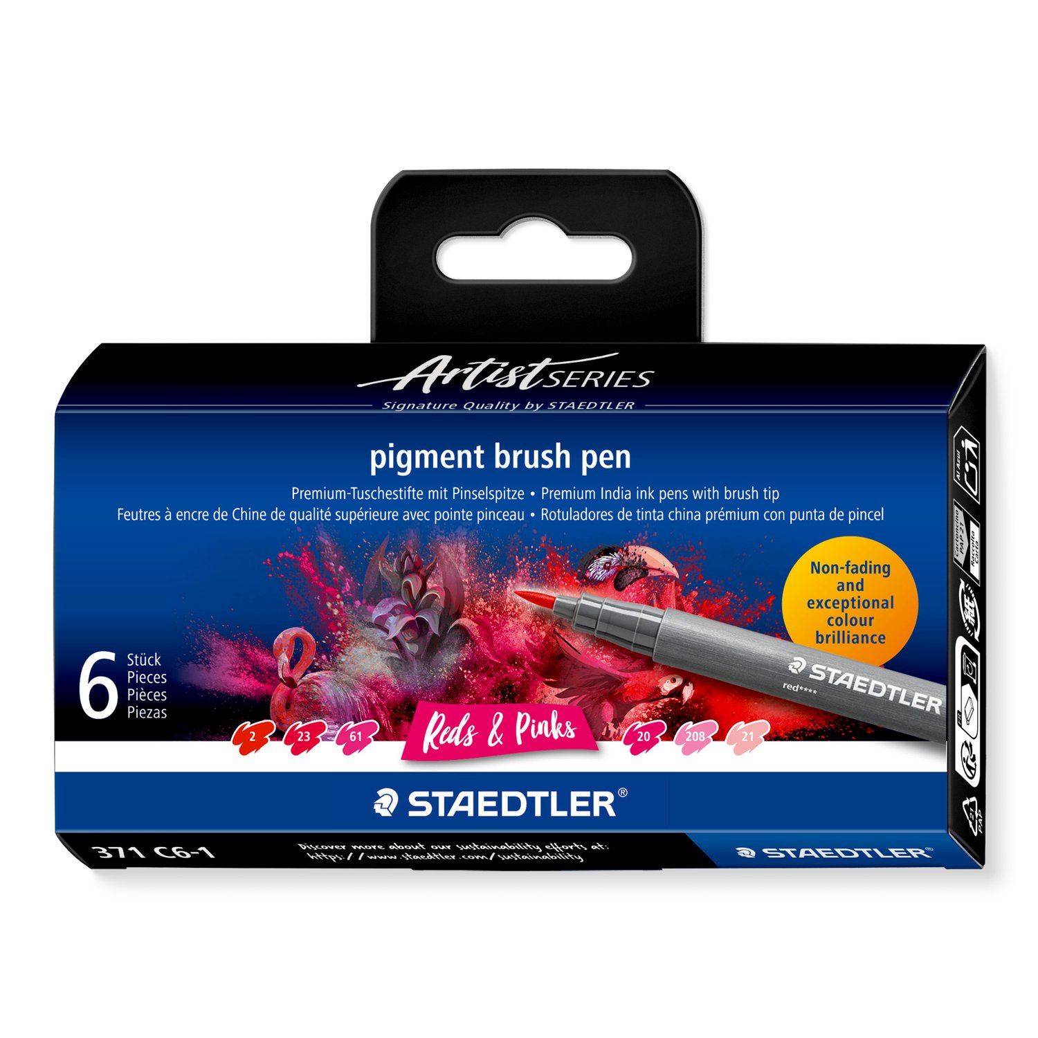 STAEDTLER 371 Pigment Brush Pens – Sepia Set Of 8, Fibre-Tip Brush Pens For Calligraphy, Lettering & Drawing - View #11