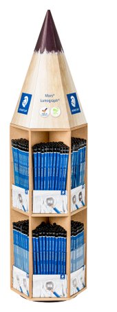 Counter display containing 576 drawing pencils in assorted degrees
