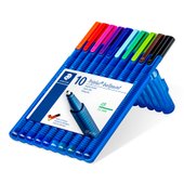 Caixa STAEDTLER com 10 triplus ball em cores sortidas, espessura de traço XB