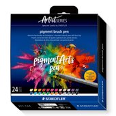 Kartonetui mit 24 pigment brush pen in sortierten Farben
