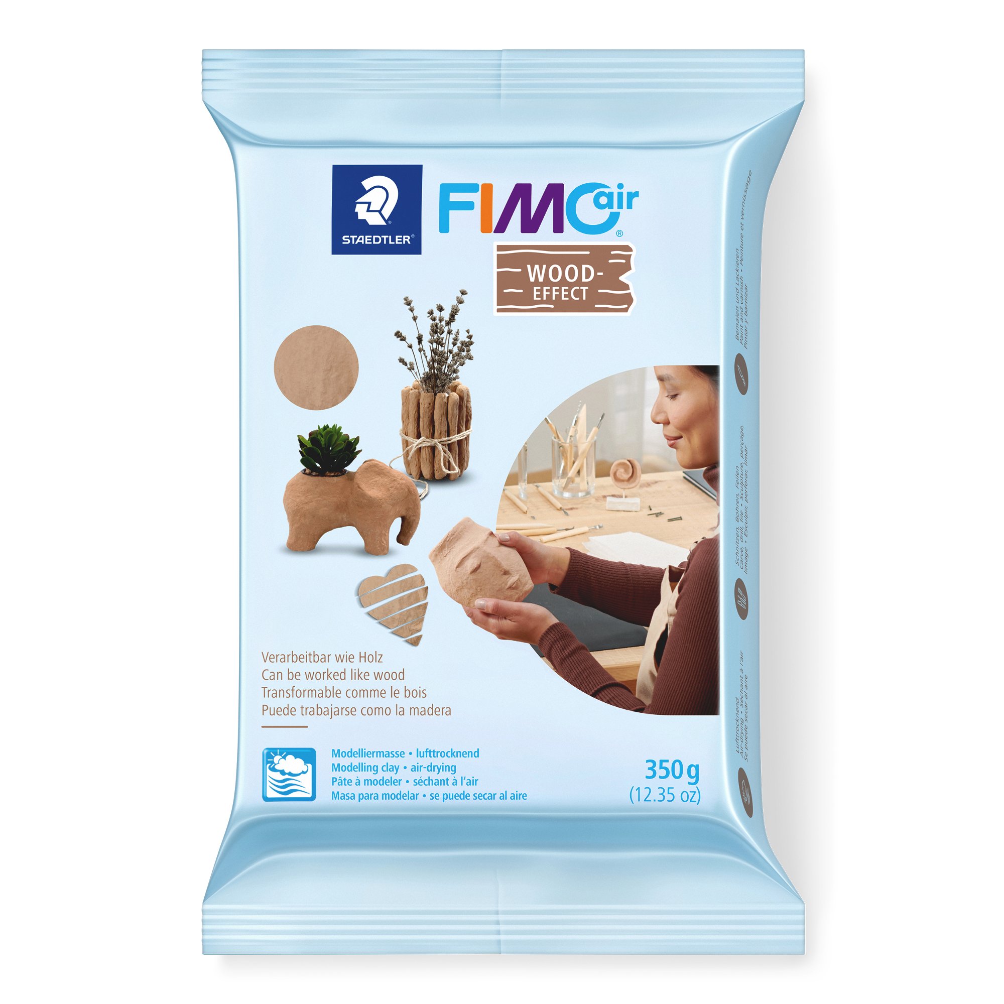 Rayher Terre Glaise Durcissant à L'Air 1 Kg - Pâte à Modeler Grise 3450125 Pour Créations Artistiques