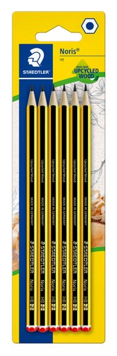 Blistercard containing 6 graphite pencils HB