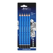 Blisterkaart met 5 jumbo-tekenpotloden in verschillende hardheden