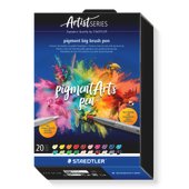 Cardboard box containing 20 pigment big brush pen in assorted colours and one Multi Ink blending pen