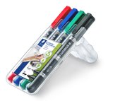 STAEDTLER box containing 4 Lumocolor permanent duo in assorted colours