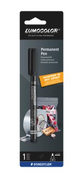 Blister contenant 1 marqueur Lumocolor permanent, noir