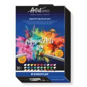 Cardboard box containing 30 pigment big brush pen in assorted colours and one Multi Ink blending pen