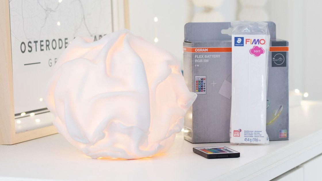 Fabric-effect lamp with FIMO
