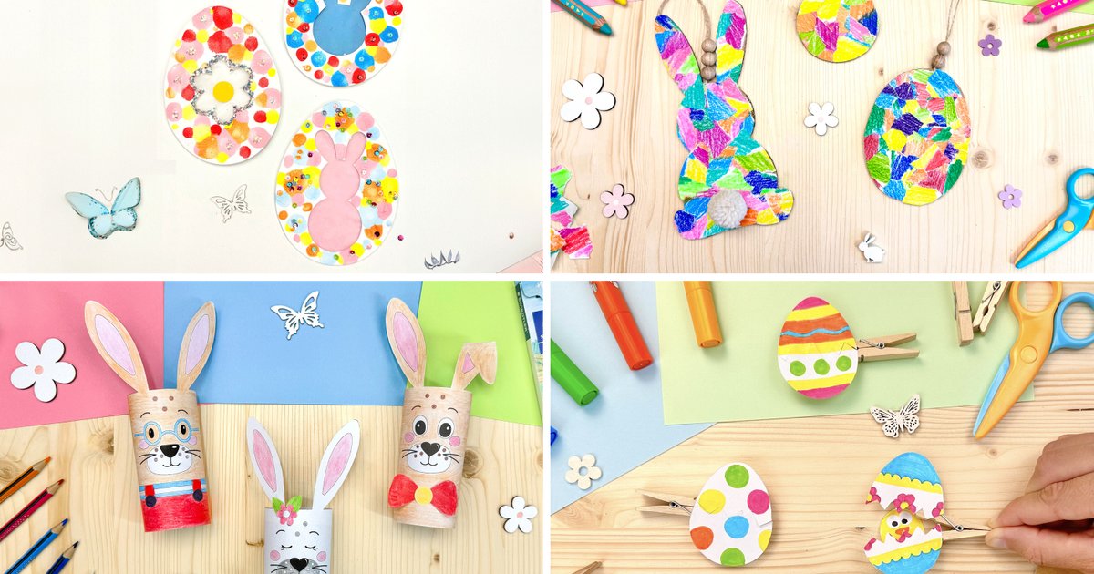 FYOJAIC Kit Bricolage Pâques – 12 Papillons En Mousse EVA Autocollants – Pendentifs Déco – Enfants Dès 3 Ans