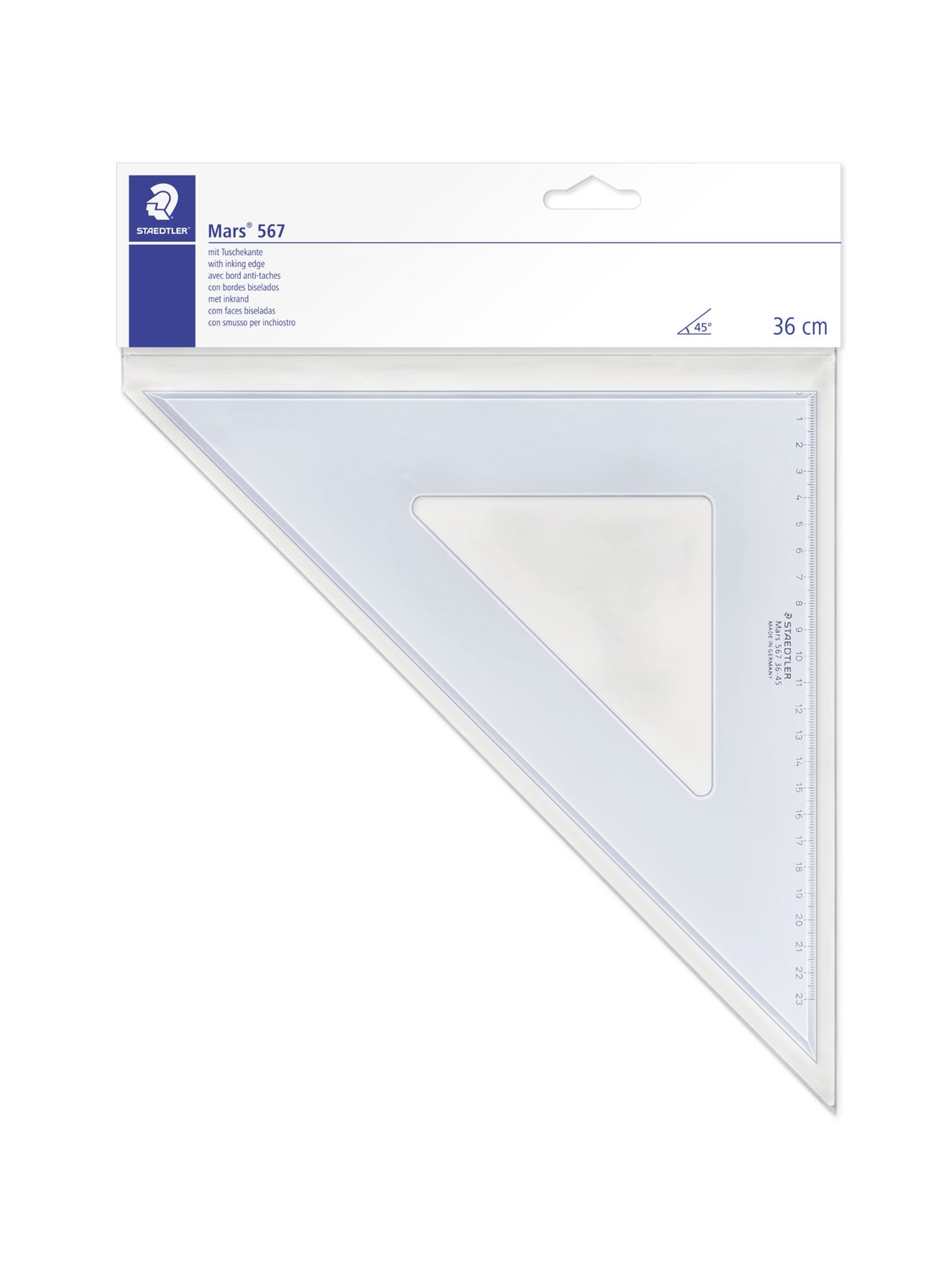STAEDTLER Mars 567 36-60 Set Square 36 Cm 60/30 Degree - Blue