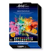 Cardboard box containing 30 pigment big brush pen in assorted colours and one Multi Ink blending pen
